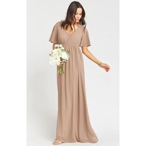 Show Me Your Mumu Emily Empire Maxi Dress Dune Chiffon XS